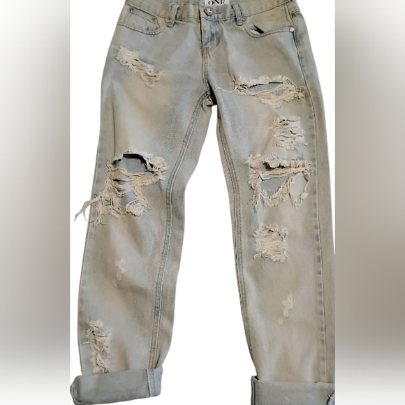 One Teaspoon | Awesome Baggies Distressed Low Waist Boyfriend Jeans | Size 26 - Picture 3 of 15